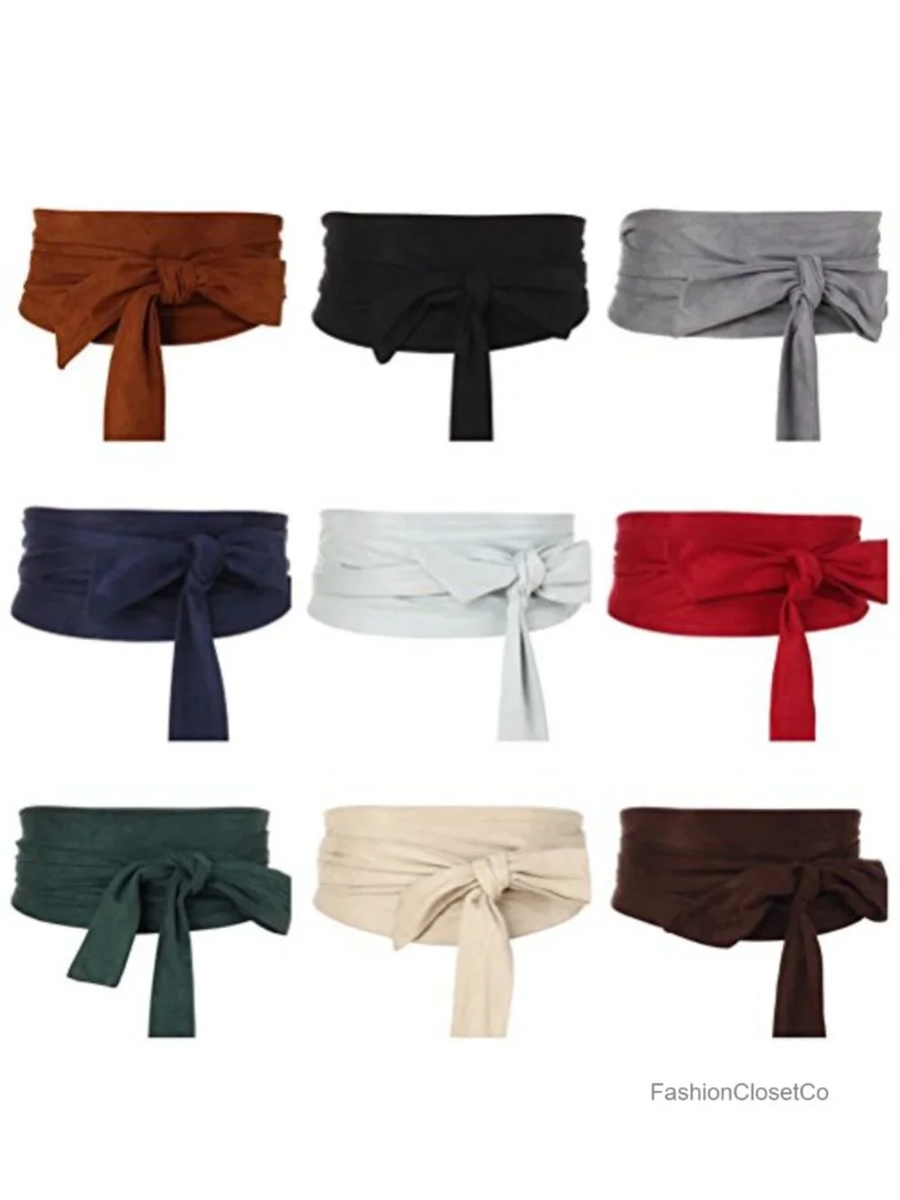 Women's Bowknot Self Tie Wrap Around Obi Waist Belt Cinch Boho Accessory